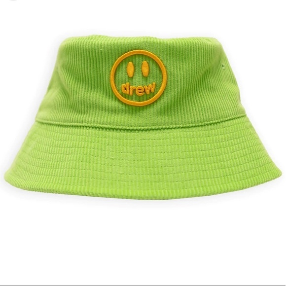 DREW House corduroy bucket hat  lime NEW - Picture 1 of 9